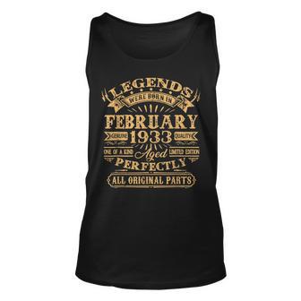 Legenden Februar 1933 - 90. Geburtstag Mann Unisex TankTop, Retro Design - Seseable