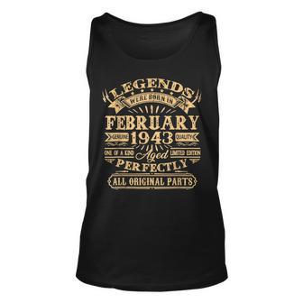 Legenden Februar 1943 Geburtstag Unisex TankTop, 80 Jahre Mann Jubiläum - Seseable