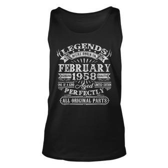 Legenden Februar 1958 - 65. Geburtstag Mann Unisex TankTop, Retro Design - Seseable