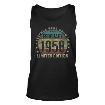 Legenden Februar 1958 - 65. Geburtstag Mann V6 Unisex TankTop, Retro Design - Seseable