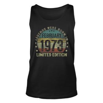 Legenden Februar 1973, Unisex TankTop zum 50. Geburtstag für Männer - Seseable