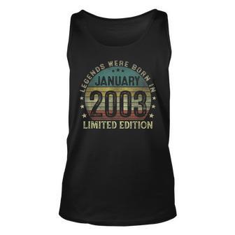 Legenden Januar 2003 Unisex TankTop, 20. Geburtstag Mann V10 Design - Seseable