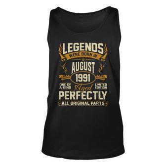 Legends Were Born In August 1991 Unisex Tank Top - Seseable
