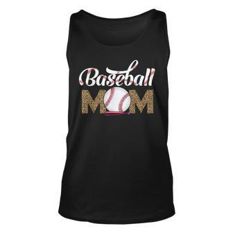 Leopard Baseball Mom Mothers Day Catcher Mom Life Womens Unisex Tank Top | Mazezy