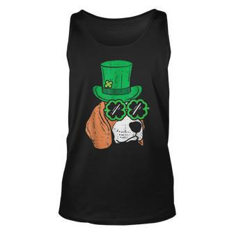 Leprechaun Beagle Shamrock Glasses St Patricks Day Dog Unisex Tank Top - Seseable