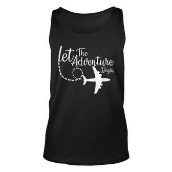 Let The Adventure Begin Inspirational Airplane Travel Mode Unisex Tank Top | Mazezy