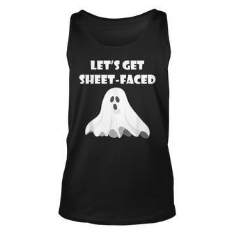 Lets Get Sheet-Faced Funny Halloween Drinking Men Women Tank Top Graphic Print Unisex - Thegiftio UK