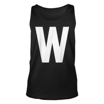 Letter W Alphabet Monogram Initial Unisex Tank Top - Seseable