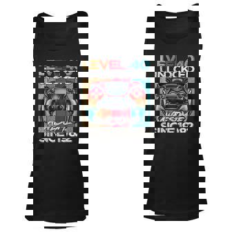 Level 40 Unlocked Awesome Since 1982 40Th Birthday Vintage Men Women Tank Top Graphic Print Unisex - Thegiftio UK