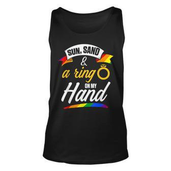 Lgbt Pride Gay Bachelor Party Sun Ring Hand Engagement Unisex Tank Top | Mazezy