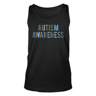 Light It Up Blue Funny Puzzle Piece Autism Awareness Month Unisex Tank Top - Seseable