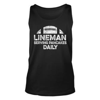 Mens Lineman Serving Pancakes Daily Football Offensive Lineman Tank Top | Mazezy