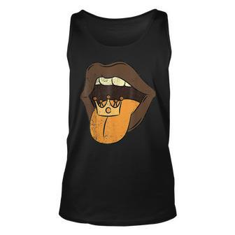 Lips With Tongue Out Black History Month Afro Frican Pride Unisex Tank Top - Seseable