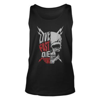 Live Fast Die Young Vintage Distressed Motorcycle T Unisex Tank Top | Mazezy