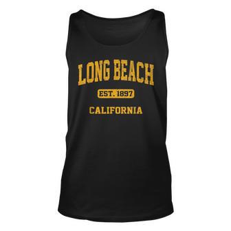 Long Beach California Ca Vintage State Athletic Style Unisex Tank Top - Seseable