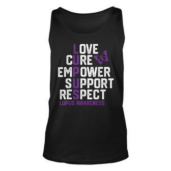 Love Care Empower Support Respect Lupus Awareness Unisex Tank Top | Mazezy
