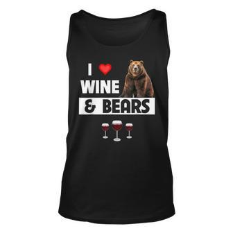 I Love Wine And Bears Lustiges Trinken Camping Wildtiere Tier Tank Top - Seseable