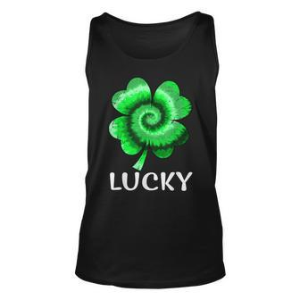 Lucky St Patricks Day St Paddys Outfit Shamrock Tie Dye Unisex Tank Top - Seseable