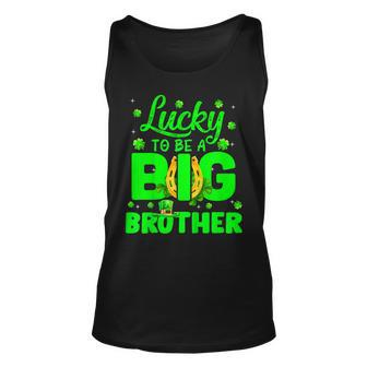Lucky To Be A Big Brother Funny Pregnancy St Patricks Day Unisex Tank Top | Mazezy