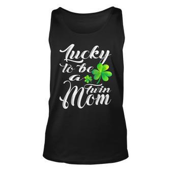 Lucky To Be A Twin Mom St Patricks Day Mother Family Gifts Unisex Tank Top - Seseable
