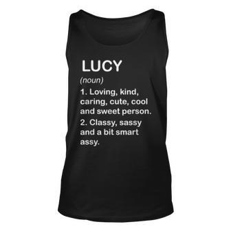 Lucy Definition Personalized Custom Name Loving Kind Unisex Tank Top - Seseable