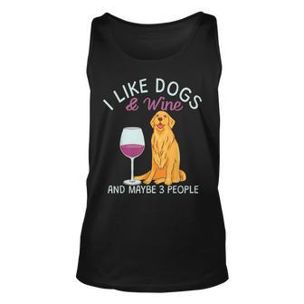 Lustig Ich Mag Hund Und Wein Tank Top - Seseable