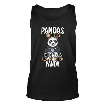 Lustiges Panda Unisex TankTop: Pandas sind süß - Ich bin ein Panda - Schwarz - Seseable