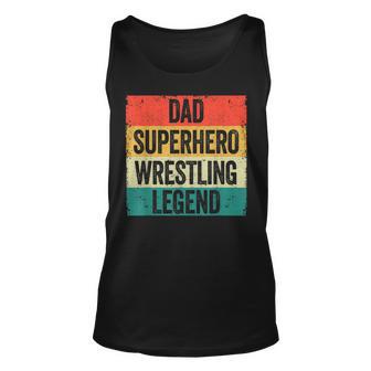 Lustiges Wrestler Papa Unisex TankTop, Vatertag Superhelden Wrestling Legende - Seseable