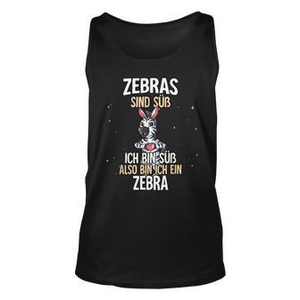 Lustiges Zebra Slogan Unisex TankTop Zebras Sind Süß in Schwarz - Seseable