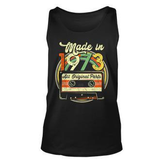 Made In 1973 50Th Birthday Funny Cassette Tape Vintage Unisex Tank Top - Thegiftio UK