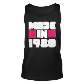 Made In 1980 Awesome Retro Birthday Vintage Born In 1980 Unisex Tank Top - Seseable