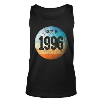 Made In 1996 Vintage Retro Color Globe 23Rd Birthday Unisex Tank Top | Mazezy