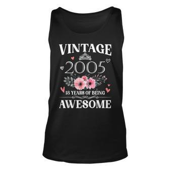 Made In 2005 18 Year Old 18Th Birthday Gift For Girl Women Unisex Tank Top - Thegiftio UK