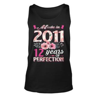 Made In 2011 Floral 12 Years Old Gifts 12Th Birthday Women Unisex Tank Top - Thegiftio UK