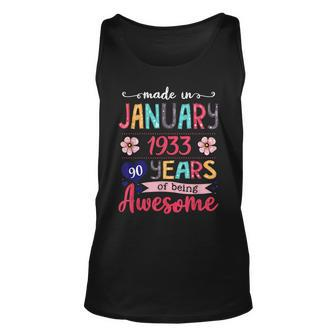 Made In January 1933 90Th Birthday January Girl Unisex Tank Top - Seseable