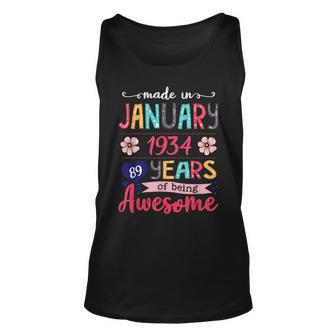 Made In January 1934 89Th Birthday January Girl Unisex Tank Top - Seseable