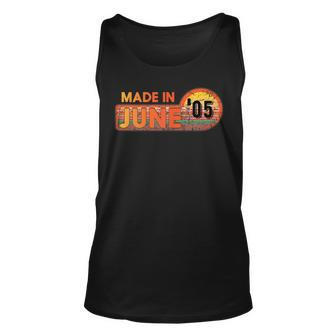 Made In June 2005 Awesome Since 2005 Birthday Vintage Unisex Tank Top | Mazezy