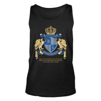 Make Your Own Coat Of Arms Blue Gold Eagle Emblem Unisex Tank Top - Seseable