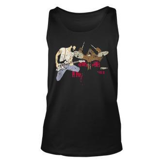 Man And Bear Playing Music Funny Fathers Day Gifts Unisex Tank Top - Seseable