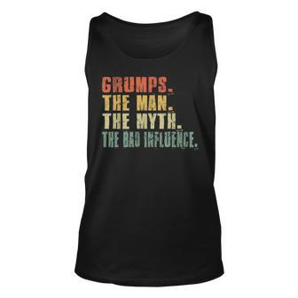 The Man The Myth The Bad Influence Dad Grumps Grandpa Tank Top | Mazezy