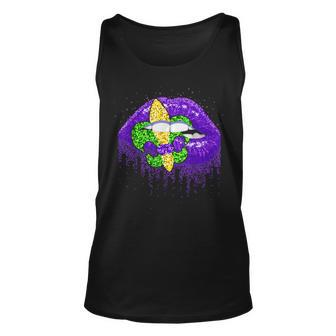 Mardi Gras Carnival Costume Party Gift Lips Cute Unisex Tank Top - Seseable