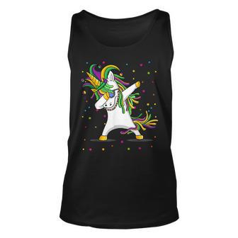 Mardi Gras Flossing Unicorn Jester Hat Unicorn Funny Unisex Tank Top - Seseable