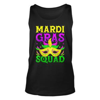 Mardi Gras Squad Carnival Party Funny Mask Beads Women Men Unisex Tank Top - Seseable