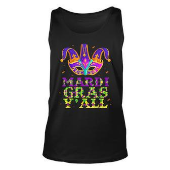 Mardi Gras Yall New Orleans Mardi Gras Jester Crown Unisex Tank Top - Seseable