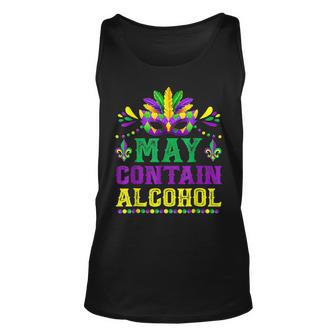 Mask May Contains Alcohol Mardi Gras Funny Outfits Unisex Tank Top - Seseable