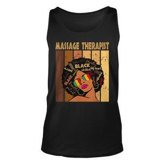 Massage Therapist Afro African American Black History Month Unisex Tank Top - Seseable