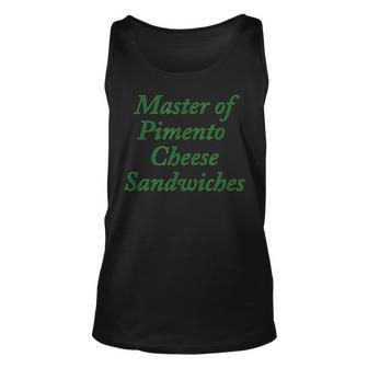 Master Of Pimento Cheese Sandwiches Funny Golf Foodie Unisex Tank Top | Mazezy