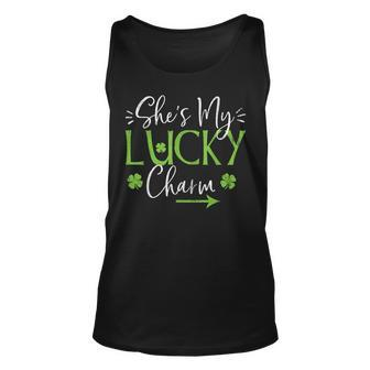 Matching Couple St Patricks Day Gift Shes My Lucky Charm Unisex Tank Top | Mazezy