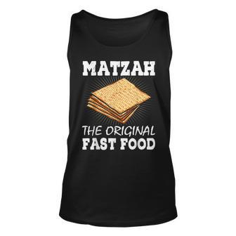 Matzah The Original Fast Food Passover Jewish Seder Funny Unisex Tank Top | Mazezy