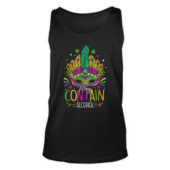 May Contain Alcohol Funny Mardi Gras Parade Costume Unisex Tank Top | Seseable CA